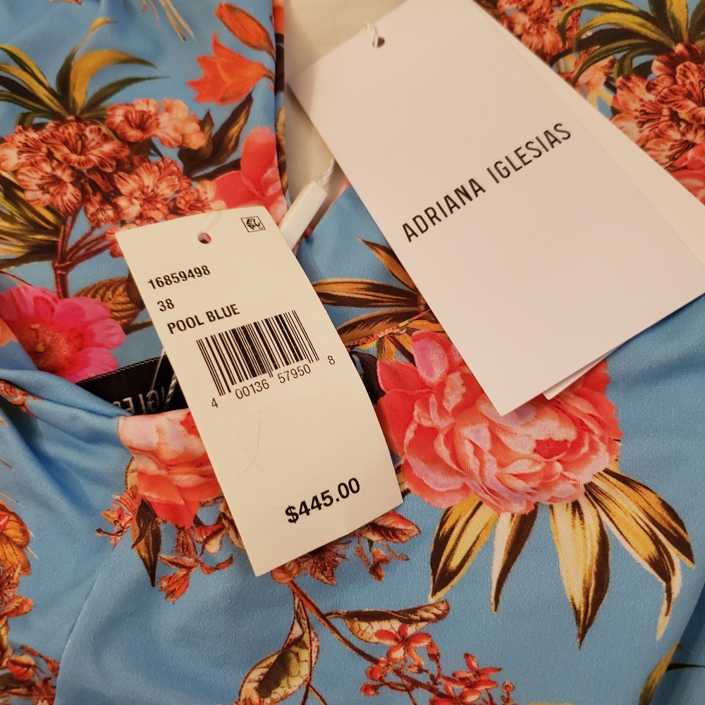 Adriana Iglesias Deep V Floral Stretch Silk Bodysuit - Picture 13 of 16